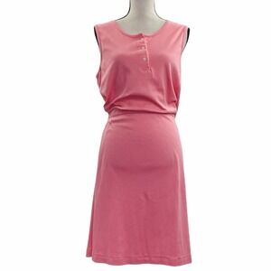 EDDIE Bauer Pink Sheath Henley Sleeveless Dress